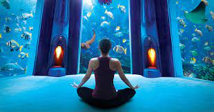 Under water yoga at Atlantis The Palm